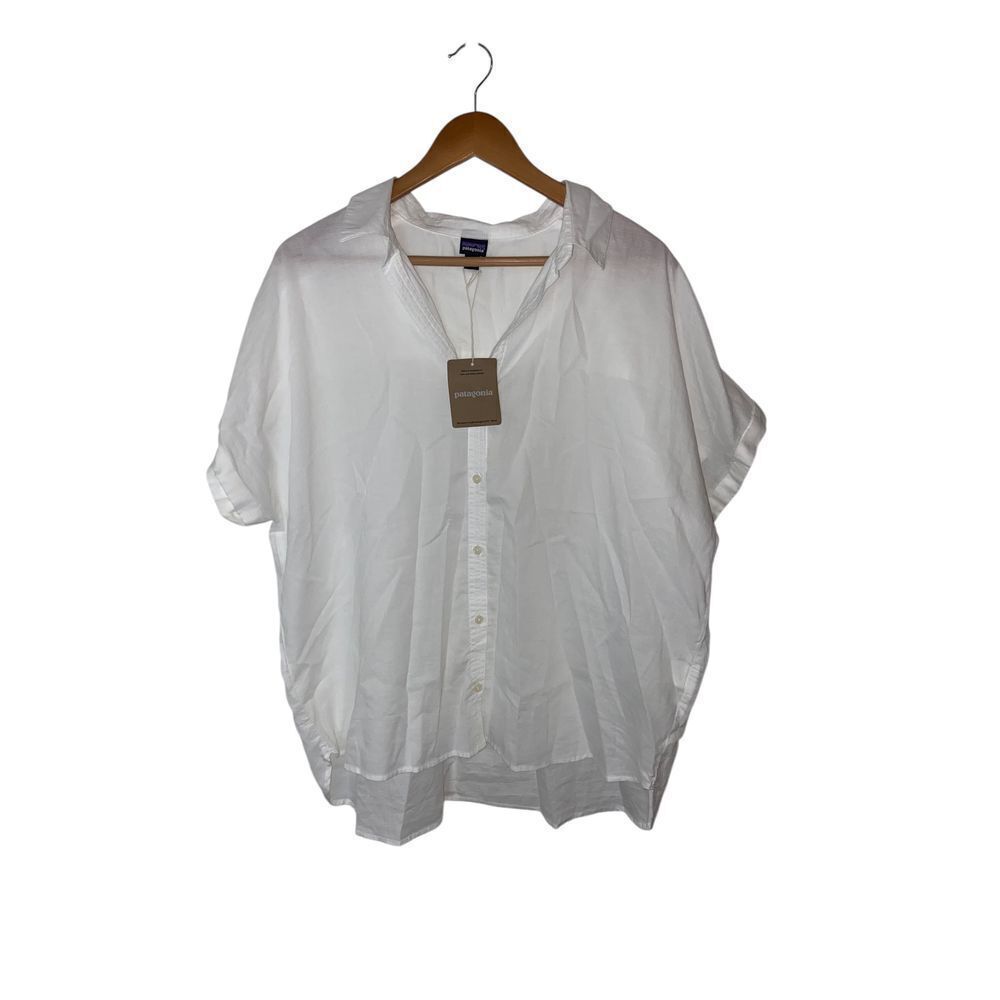 Patagonia NWT Lightweight A/C White Organic Cotton Button Short Sleeve Shirt XL